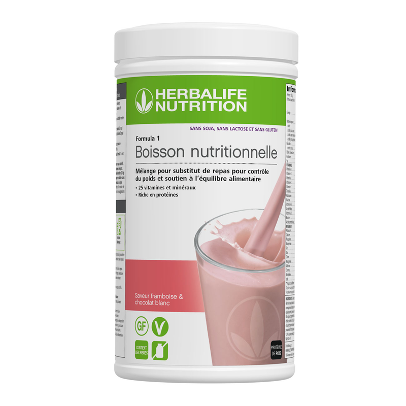 HERBALIFE - Formula 1 Nouvelle Génération sans soja, sans lactose et sans gluten Framboise & chocolat blanc 500 g